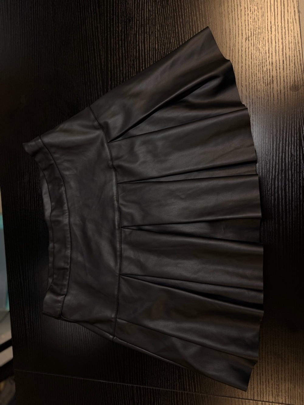 Fashion Nova Black Faux Leather Circle Mini Skirt